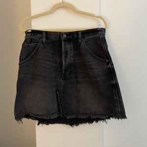 Free People Hallie Distressed Denim Skirt